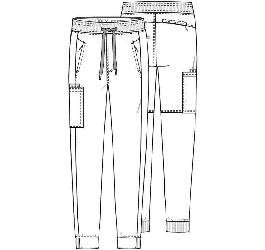 Męskie spodnie medyczne typu Jogger CK004A